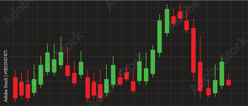 Financial Stock Market Candlestick Chart Vector Illustration