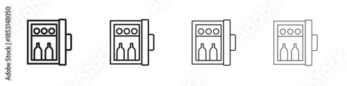 Minibar icons, Set of linear icons. Black linear palm icons
