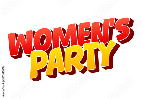 Colorful text design for womens party event