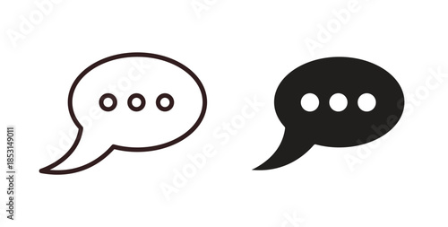 Comment icons. thin line and glyph vector icons pack on white background