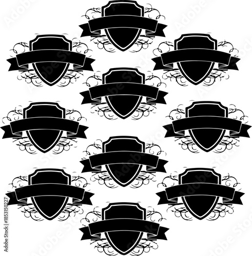 Royal Crest Shield Emblem Vector Illustration