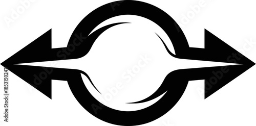 Transfer arrow icon with loop showing exchange, refresh, or switch. Abstract symbol for ui button, web design, or app interface. Vector illustration