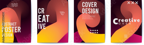 Abstract Poster Design with Warm Gradient Colors