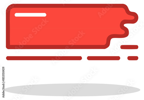Red Box Blob with Splatter Icon Style, Rectangular Shape with Rounded Corners, Website Button or Graphic Element