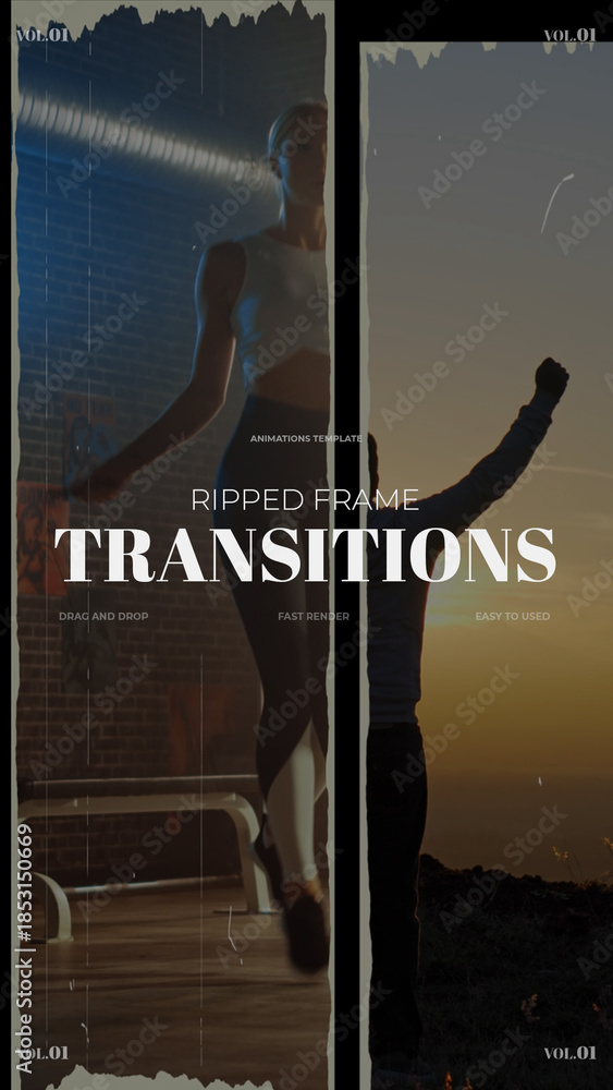 Ripped Frame Transitions / Vertical / Part 01 Stock Template | Adobe Stock