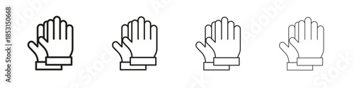 Pray icons, Set of linear icons. Black linear palm icons