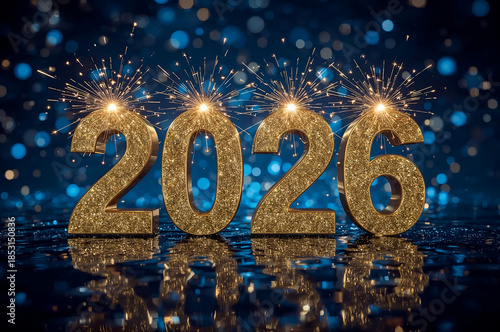 Happy New Year 2026 – Grand New Year’s Eve (Silvester) Celebration with Bright Sparklers, Festive Light Explosions, Positive Energy, and an Atmosphere of Renewal and New Beginnings