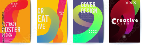 Modern Abstract Poster Design Templates in Bold Colors