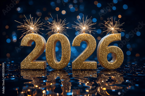 Happy New Year 2026 – Grand New Year’s Eve (Silvester) Celebration with Bright Sparklers, Festive Light Explosions, Positive Energy, and an Atmosphere of Renewal and New Beginnings