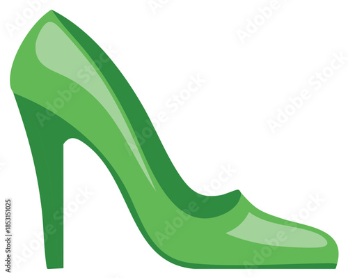 Stylish green high heel shoe a classic fashion footwear accessory