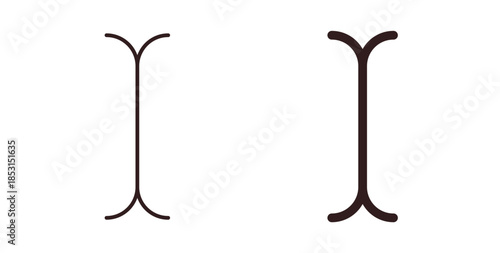 Cursor text icons. thin line and glyph vector icons pack on white background