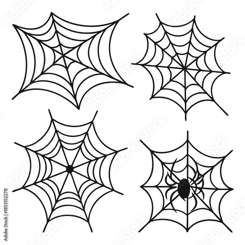 Vector illustration four different envelope icons in various black and white designs