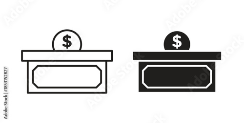 Donate icons. thin line and glyph vector icons pack on white background