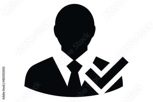 verified expert vector icon silhouette