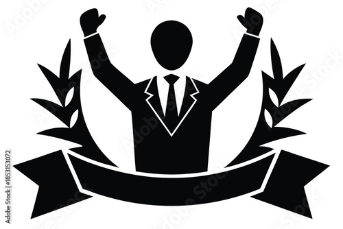 professional achievement vector icon silhouette