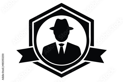 expert badge vector icon silhouette