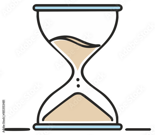 Hourglass icon with running sand symbolizing time passing and deadlines