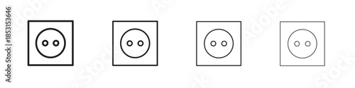 Round socket icons, Set of linear icons. Black linear palm icons