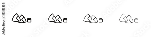 Samosa icons, Set of linear icons. Black linear palm icons