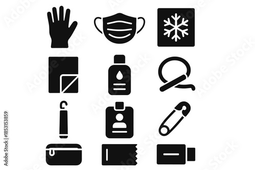 Fold tab essentials vector glove pouch safety icon icons slab travel wrap