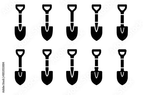 Grip garden compact vector icon hole icons bar handle shovel wooden neck