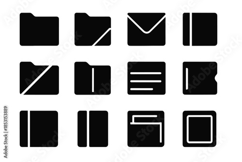 Flap sleeve travel pocket icon protective organizer vector icons jacket segment crease