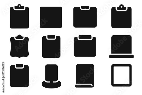 Vector bar top base plate contour document clip slab icon block icons