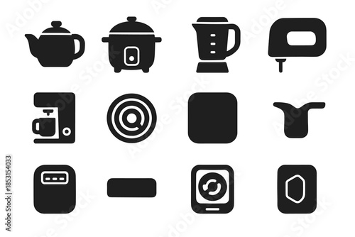 Block coil line tray base modern rice vector contour icons icon appliance