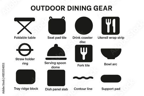 Wrap slab icon gear straw serving vector foldable dining tile outdoor seat