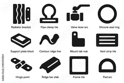Bracket icon accessories icons tab support arc vector valve nub vent heating