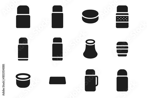 Icon stopper slab bottle ridge thermos vector pad band icons plate grip