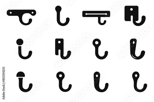 Icon slim rounded reinforced grip compact entryway hanger bar wide vector icons