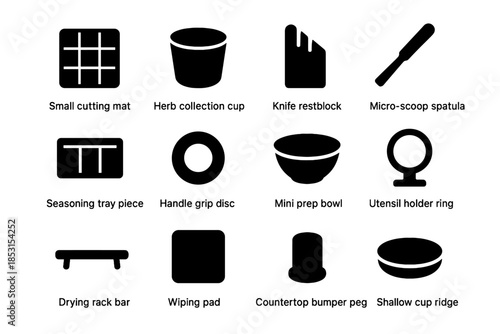 Seasoning knife block rack icon countertop peg icons bowl vector ring tools