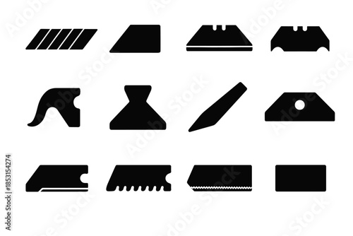 Blade icons vector deep hole reinforced tile notch blades wedge utility slab
