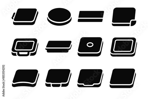 Lid modern vector grip storage icon mount handle tab disc point notch