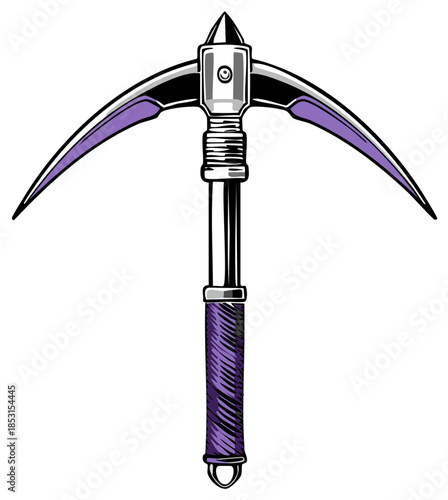 Detailed graphic of a pickaxe illustration