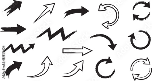 Arrows and circles vector illustration