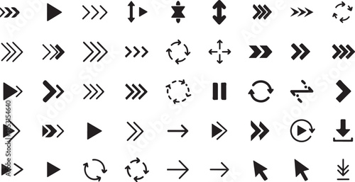 Arrows and directional symbols vector illustration