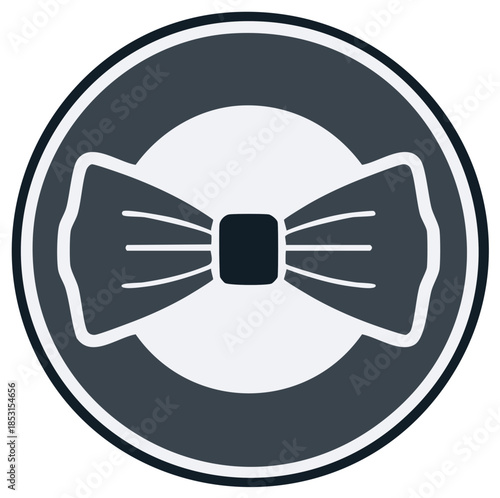 Minimalist Bowtie Icon Emblem Round Shape Elegant Accessory Symbol