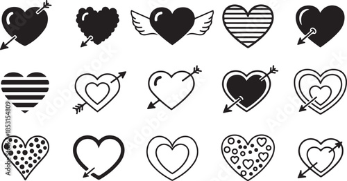 Heart, arrow, vector illustration