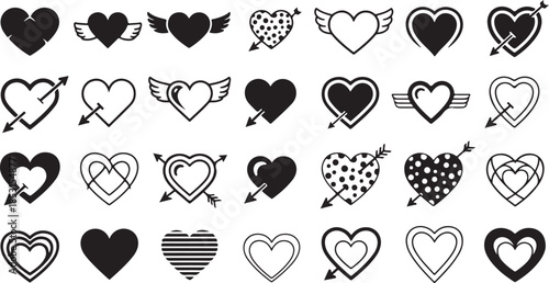 Heart symbols vector illustration