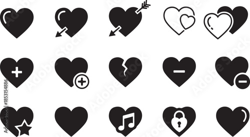Heart icons vector illustration