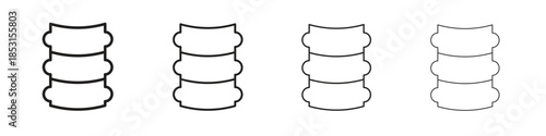 Spinal column icons, Set of linear icons. Black linear palm icons