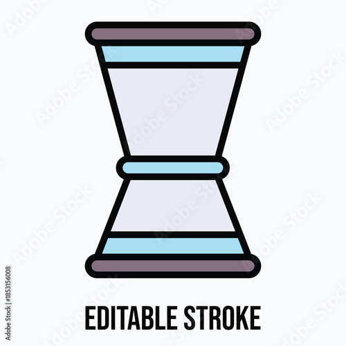 Coffee Filter Holder Icon Isolated Vector Lineal Colour Style Icon, Editable Stroke