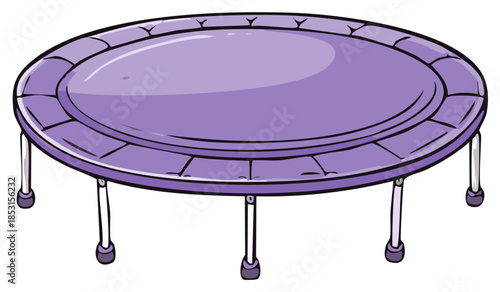 Vibrant purple trampoline for outdoor fun and bouncing exercise equipment