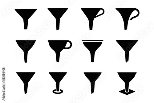 Funnels interior spout vector ridge wide icon liquid steady stabilizer outlet plate