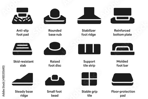 Foot base plate pad stabilizer bottom vector toolbox raised icon tile