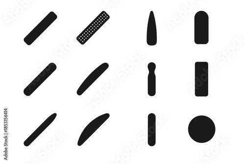 Nail icon grit slim contour surface file edge tile vector disc shaping