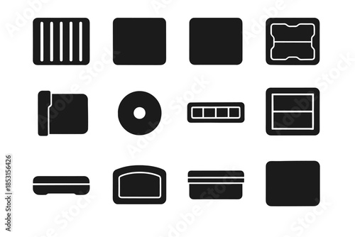 Tile wall front surface case reinforced lid icon vector compact tool arc