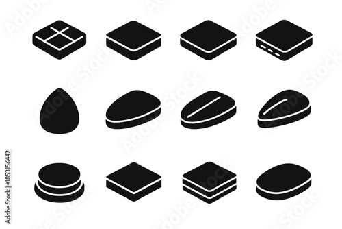 Vector icons ironing surface support soft icon base stable pad rounded squared
